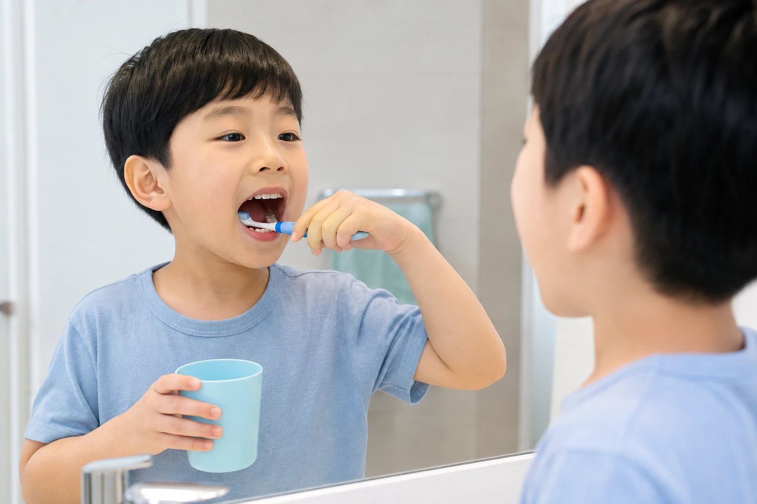 어린이 어금니 칫솔질 방법